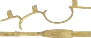 Triggerguard,
H. E. Leman Indian Trade rifle,
wax cast brass
